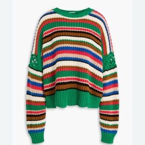 MOTHER Multicolor Striped Crew Neck Sweater